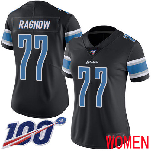 Detroit Lions Limited Black Women Frank Ragnow Jersey NFL Football 77 100th Season Rush Vapor Untouchable
